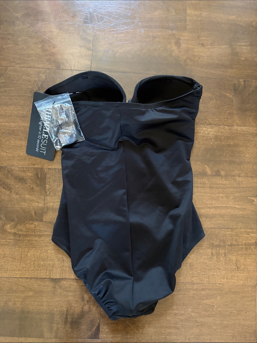 Miracle Black Ruched Strapless One-Piece Swimsuit - Picture 2 of 5